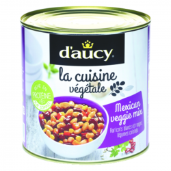 Haricots blancs et rouges, légumes cuisinés