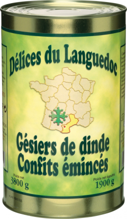 Gésiers de dinde émincés cuits à la graisse de canard