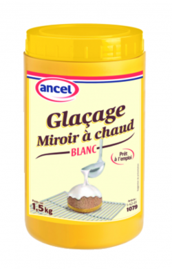 Glaçage miroir à chaud blanc